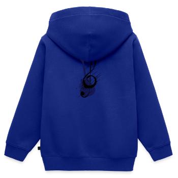 Verzerrter Notenschluessel und Gitarre - Kinder Premium Organic Zip Hoodie - Royalblau - Hinten - AI Model Kid Male (0cm)