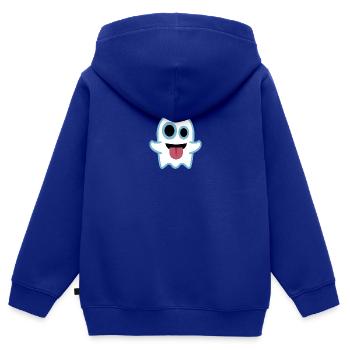 Geist - Kinder Premium Organic Zip Hoodie - Royalblau - Hinten - AI Model Kid Male (0cm)