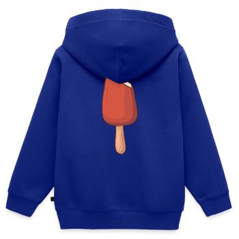 Crème glacée, crème glacée, crème glacée, crème glacée, boule, crème glacée, sundae - Sweat Premium à capuche zippé enfant bio - bleu roi - Dos - AI Model Kid Male (0cm)