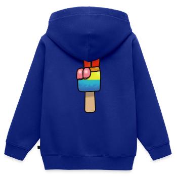 Eis am Stiel Friedenszeichen Peace - Kinder Premium Organic Zip Hoodie - Royalblau - Hinten - AI Model Kid Male (0cm)