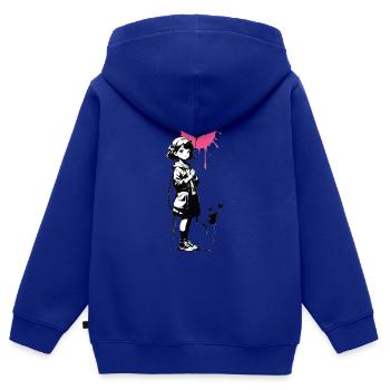 Streetart Mädchen 4534923 - Kinder Premium Organic Zip Hoodie - Royalblau - Hinten - AI Model Kid Male (0cm)
