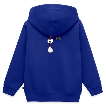 Heisse Henne - Kinder Premium Organic Zip Hoodie - Royalblau - Hinten - AI Model Kid Male (0cm)
