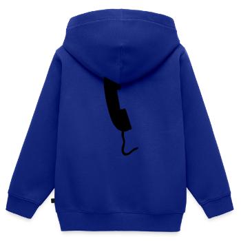 telefon - Kinder Premium Organic Zip Hoodie - Royalblau - Hinten - AI Model Kid Male (0cm)