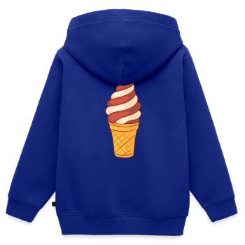 Crème glacée, crème glacée, crème glacée, crème glacée, boule, crème glacée, sundae - Sweat Premium à capuche zippé enfant bio - bleu roi - Dos - AI Model Kid Male (0cm)