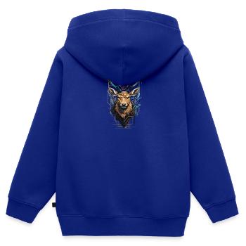 Hirschgeweih - Kinder Premium Organic Zip Hoodie - Royalblau - Hinten - AI Model Kid Male (0cm)