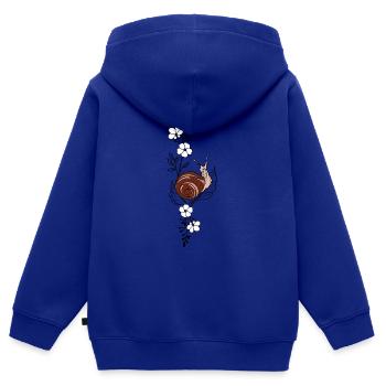 Schnecke - Kinder Premium Organic Zip Hoodie - Royalblau - Hinten - AI Model Kid Male (0cm)