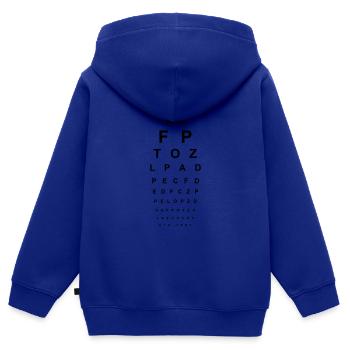 Sehtest Brille Optiker Augen lesen Buchstaben ABC - Kinder Premium Organic Zip Hoodie - Royalblau - Hinten - AI Model Kid Male (0cm)