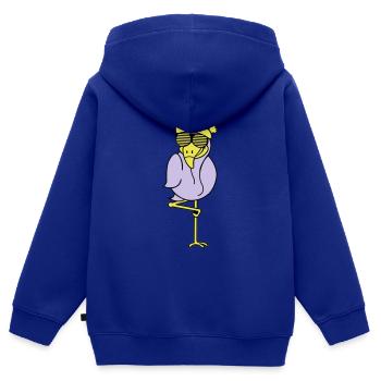 flamant santa claus - Sweat Premium à capuche zippé enfant bio - bleu roi - Dos - AI Model Kid Male (0cm)