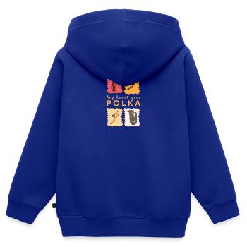 My heart goes Polka - Kinder Premium Organic Zip Hoodie - Royalblau - Hinten - AI Model Kid Male (0cm)