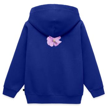 Lilas fleur aquarelle - Sweat Premium à capuche zippé enfant bio - bleu roi - Dos - AI Model Kid Male (0cm)