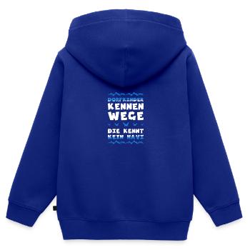 Dorfkind Bauer Landei Landleben Geschenk - Kinder Premium Organic Zip Hoodie - Royalblau - Hinten - AI Model Kid Male (0cm)