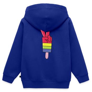 Eis am Stiel Friedenszeichen Peace - Kinder Premium Organic Zip Hoodie - Royalblau - Hinten - AI Model Kid Male (0cm)