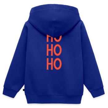 HOHOHO Père Noël - Sweat Premium à capuche zippé enfant bio - bleu roi - Dos - AI Model Kid Male (0cm)