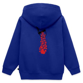 POURING LOVE Hearts Street Art - Kids Premium Organic Zip-up Hoodie - royal blue - Back - AI Model Kid Male (0cm)