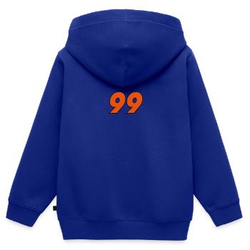 99 - Sweat Premium à capuche zippé enfant bio - bleu roi - Dos - AI Model Kid Male (0cm)