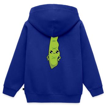 Haricots verts - Sweat Premium à capuche zippé enfant bio - bleu roi - Dos - AI Model Kid Male (0cm)