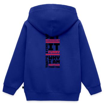 You find it offensive - Kinder Premium Organic Zip Hoodie - Royalblau - Hinten - AI Model Kid Male (0cm)