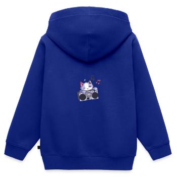Hip Hop Beat Producer Retro Ghetto Blaster 1990s - Kinder Premium Organic Zip Hoodie - Royalblau - Hinten - AI Model Kid Male (0cm)