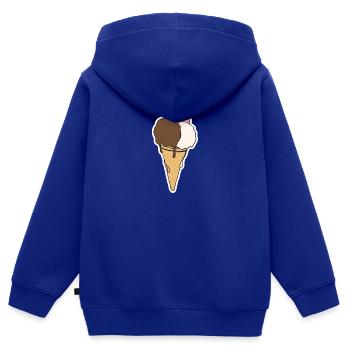 Eis - Kinder Premium Organic Zip Hoodie - Royalblau - Hinten - AI Model Kid Male (0cm)