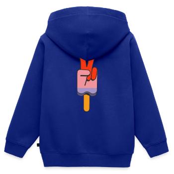 Eis am Stiel Friedenszeichen Peace - Kinder Premium Organic Zip Hoodie - Royalblau - Hinten - AI Model Kid Male (0cm)