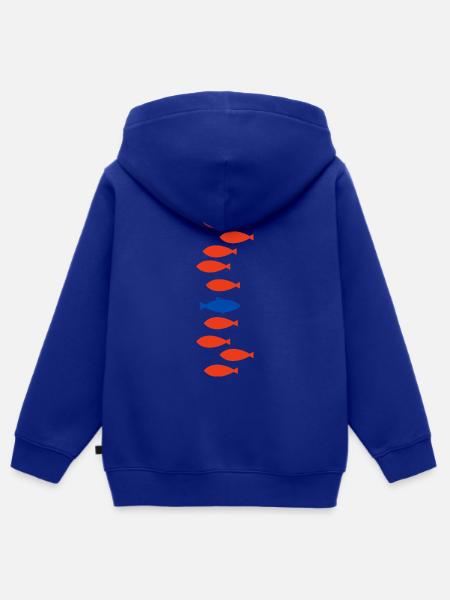 Single Fish - Kinder Premium Organic Zip Hoodie - Royalblau