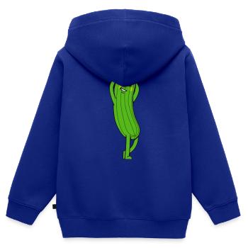 Gurke - Kinder Premium Organic Zip Hoodie - Royalblau - Hinten - AI Model Kid Male (0cm)
