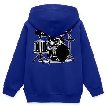 Schlagzeug Umriss - Kinder Premium Organic Zip Hoodie - Royalblau - Hinten - AI Model Kid Male (0cm)