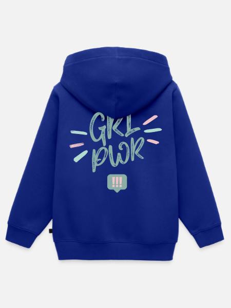 Die Drei !!! Girl Power  - Kinder Premium Organic Zip Hoodie - Royalblau
