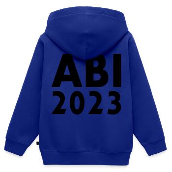 Abi 2023 - Kinder Premium Organic Zip Hoodie - Royalblau - Hinten - AI Model Kid Male (0cm)