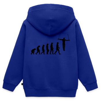 Evolution Turner Wrestling Cross Hang Iron Cross - Sweat Premium à capuche zippé enfant bio - bleu roi - Dos - AI Model Kid Male (0cm)