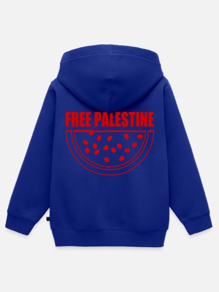 Free palestine melone anguria - Premium børne zip-hættetrøje økologisk - kongeblå