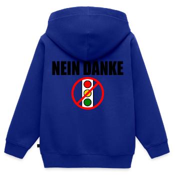 Ampel nein dank - Kinder Premium Organic Zip Hoodie - Royalblau - Hinten - AI Model Kid Male (0cm)