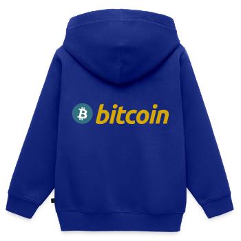Bitcoin (Bitcoin) - Kinder Premium Organic Zip Hoodie - Royalblau - Hinten - AI Model Kid Male (0cm)