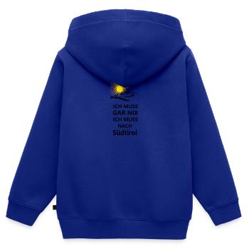 Südtirol - Kinder Premium Organic Zip Hoodie - Royalblau - Hinten - AI Model Kid Male (0cm)