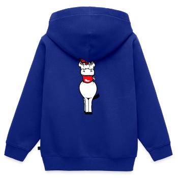 Cheval Manger Pomme Manger Faim Fruit Délicieux En Bonne Santé - Sweat Premium à capuche zippé enfant bio - bleu roi - Dos - AI Model Kid Male (0cm)