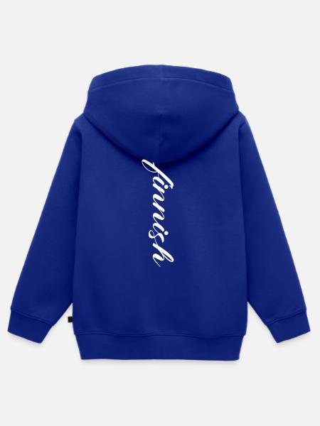 Finnland  - Kinder Premium Organic Zip Hoodie - Royalblau