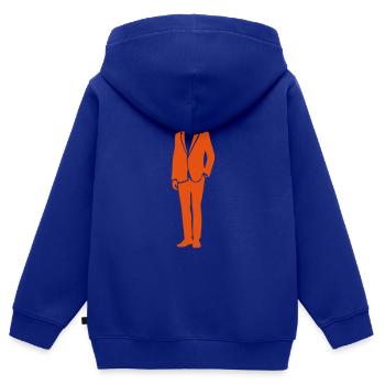 Mann Anzug Schleife Business - Kinder Premium Organic Zip Hoodie - Royalblau - Hinten - AI Model Kid Male (0cm)