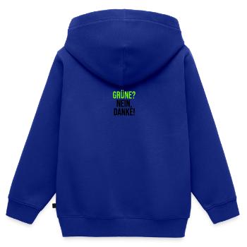 Grüne? Nein Danke! Anti Grünen - Kinder Premium Organic Zip Hoodie - Royalblau - Hinten - AI Model Kid Male (0cm)