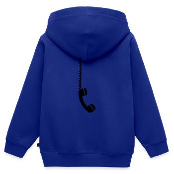 Telephone - Sweat Premium à capuche zippé enfant bio - bleu roi - Dos - AI Model Kid Male (0cm)