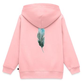 Feder - Kinder Premium Organic Zip Hoodie - Rosa - Hinten - AI Model Kid Female (0cm)