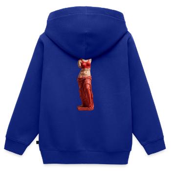 Venus von Milo angezogen - Kinder Premium Organic Zip Hoodie - Royalblau - Hinten - AI Model Kid Male (0cm)