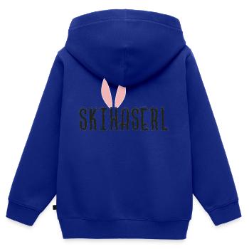 Lapin de ski Lapin de ski avec oreilles - Sweat Premium à capuche zippé enfant bio - bleu roi - Dos - AI Model Kid Male (0cm)