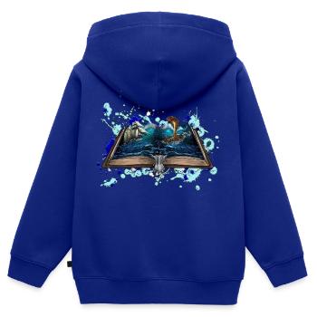 Schiff im Sturm mir Schlange Illustration - Kinder Premium Organic Zip Hoodie - Royalblau - Hinten - AI Model Kid Male (0cm)