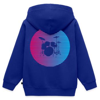 Ich mag die Drums - Kinder Premium Organic Zip Hoodie - Royalblau - Hinten - AI Model Kid Male (0cm)