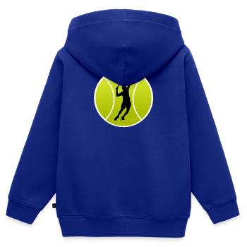 Tennis tennis joueur de tennis servir cadeau - Sweat Premium à capuche zippé enfant bio - bleu roi - Dos - AI Model Kid Male (0cm)