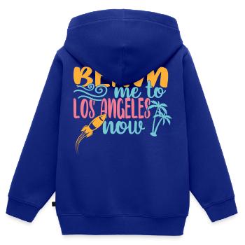 Los Angeles - Kinder Premium Organic Zip Hoodie - Royalblau - Hinten - AI Model Kid Male (0cm)
