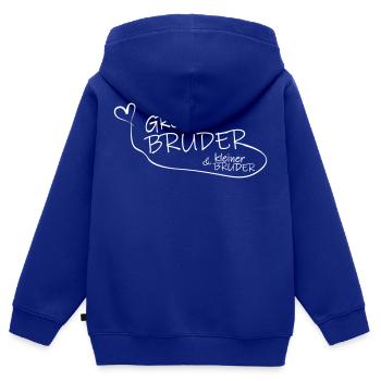 Großer Bruder und kleiner Bruder - Kinder Premium Organic Zip Hoodie - Royalblau - Hinten - AI Model Kid Male (0cm)