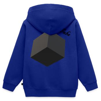 Cube 3D - Kinder Premium Organic Zip Hoodie - Royalblau - Hinten - AI Model Kid Male (0cm)