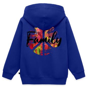 Peace woodstock Family - Kinder Premium Organic Zip Hoodie - Royalblau - Hinten - AI Model Kid Male (0cm)