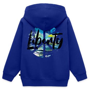 Peace woodstock Liberty - Kinder Premium Organic Zip Hoodie - Royalblau - Hinten - AI Model Kid Male (0cm)